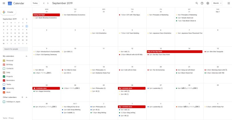 google calendar 2